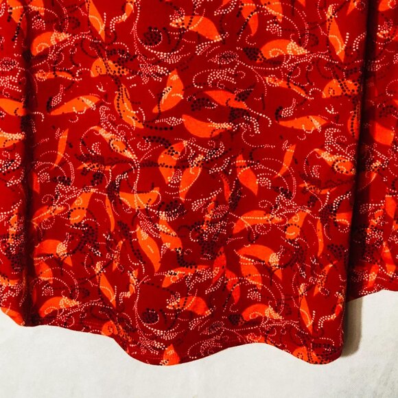 lularoe Irma tunic short sleeve red & orange paisley polyester size xxs READ new - Picture 9 of 10